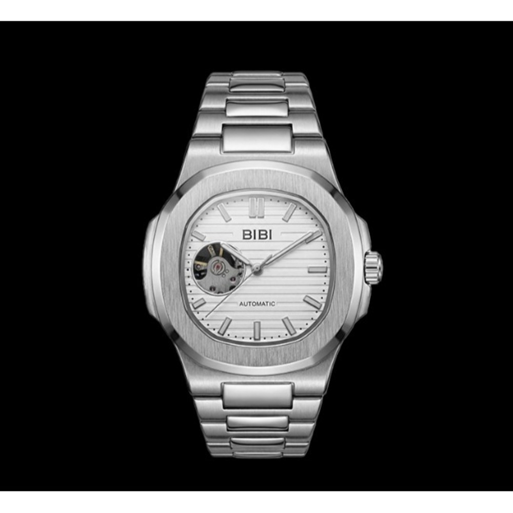 BIBI‎ Automatic Octagon Watch Silver 42mm